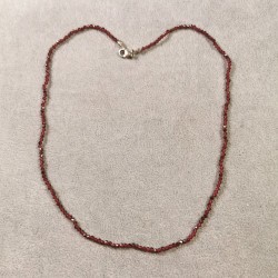 Grenat - Collier perles facettées - 1er chakra